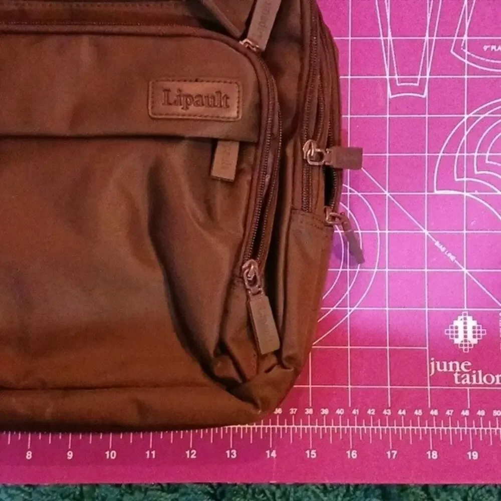 Lipault brown padded laptop bag EUC